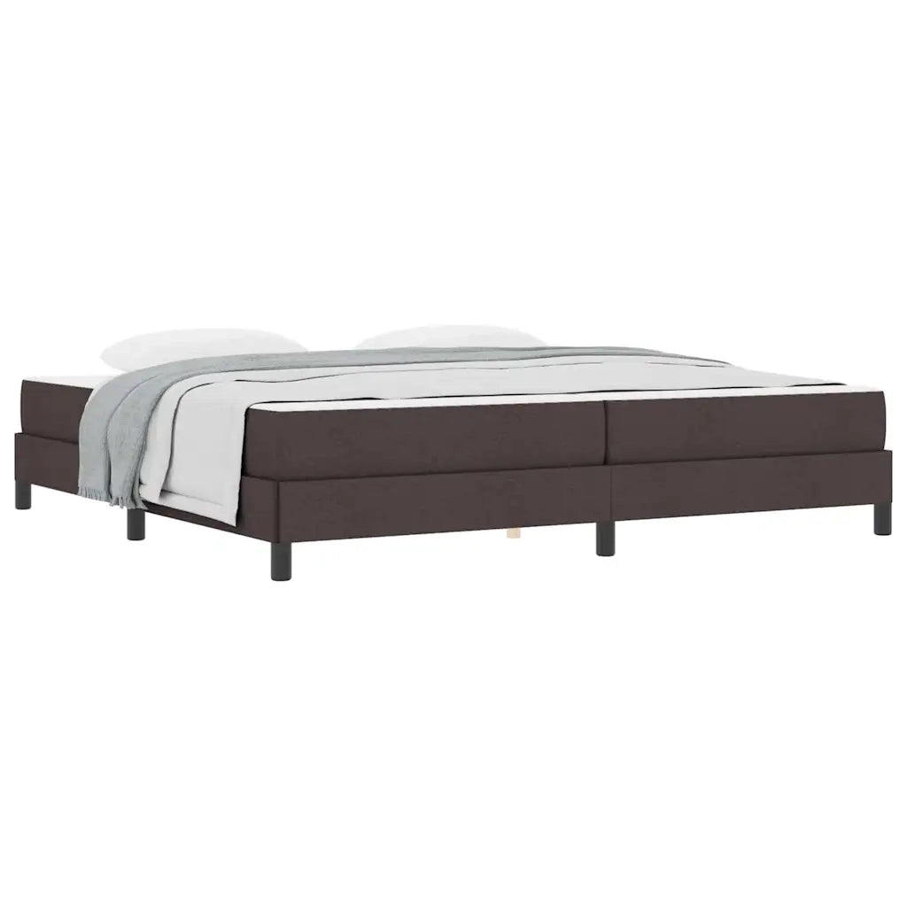 vidaXL Letto a molle con materasso Marrone scuro 200 x 200 cm Tessuto