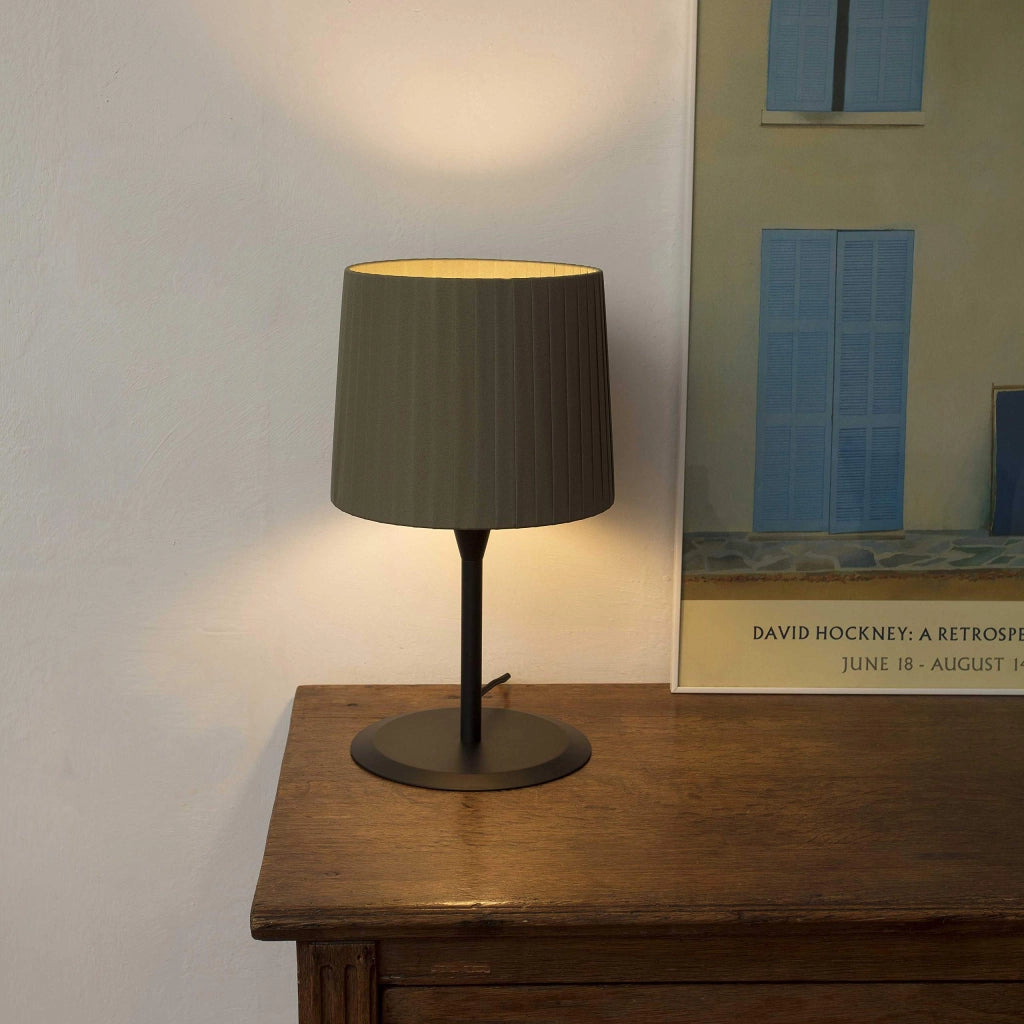 Faro Barcelona 64311-40 - SAMBA Lampada da tavolo nera/bordata verde
