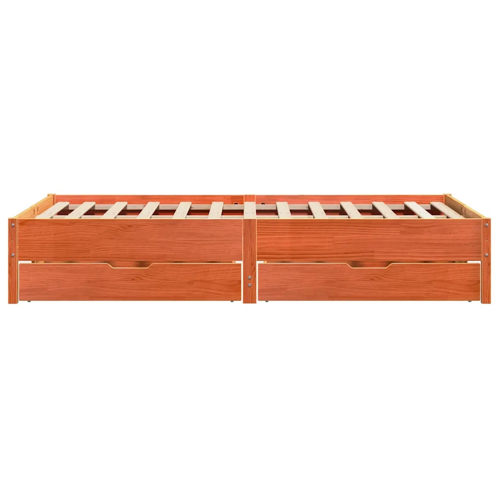 Letto senza Materasso-Struttura Letto Marrone Cera 120x200 cm in Legno di Pino 693874