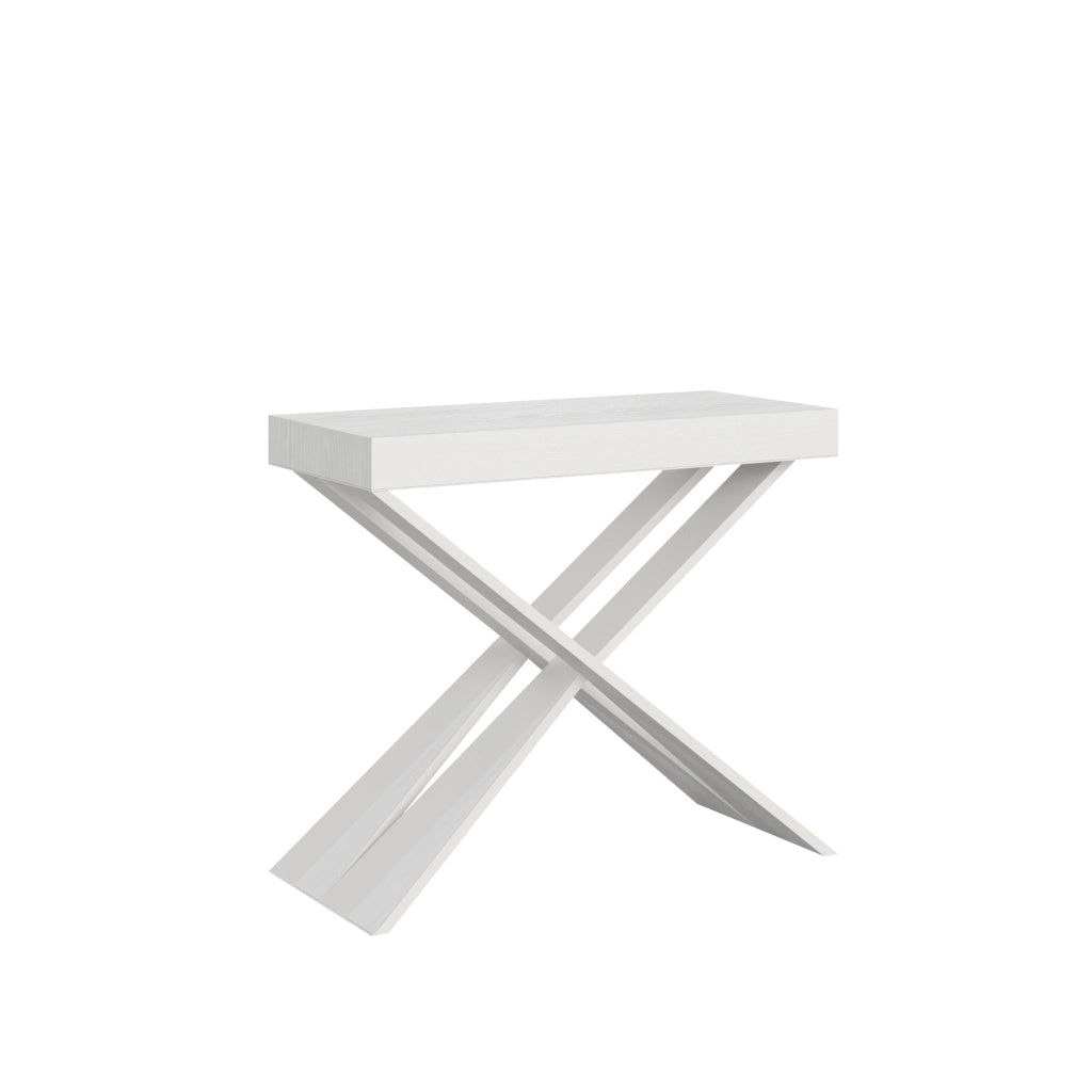Consolle allungabile 90x40/196 cm Diagis Small Bianco Frassino telaio Bianco