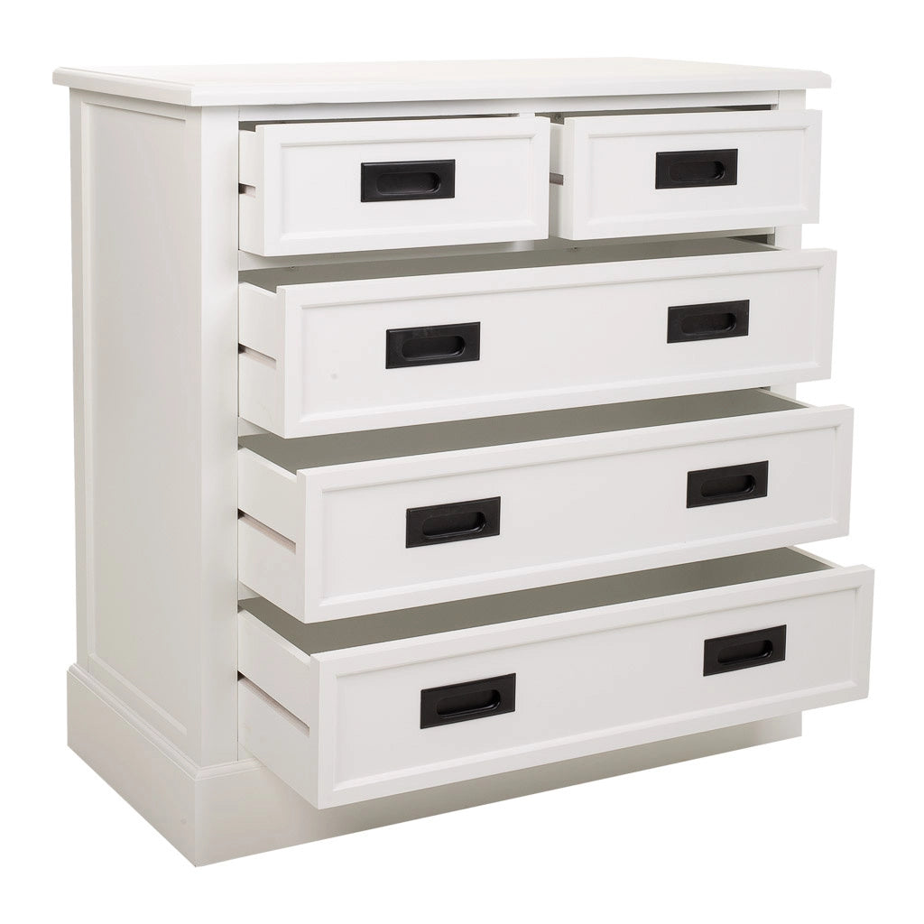 Cassettiera in legno bianco 80x40x80,5h