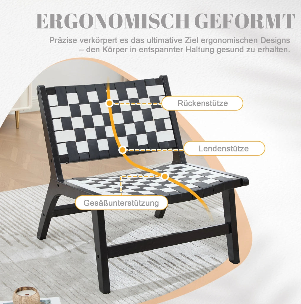 SEDIA Intrecciata Senza Braccioli 71x66x72 cm PU Nera