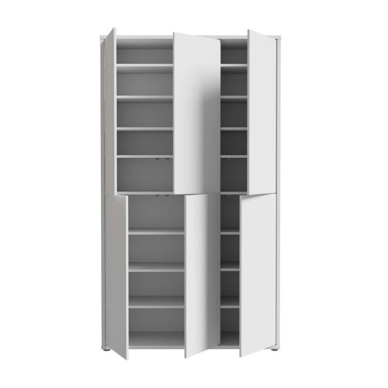 Armadio multiuso Medea 6 ante colore grigio chiaro 109.2x34.9xH191.9 cm.
