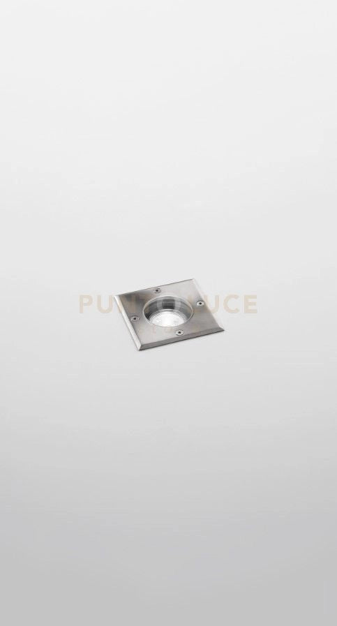 FLOOR SQUARE SEGNAPASSO L.11CM ATTACCO GU10 IP67 CROMO IN ACCIAO E ALLUMINIO