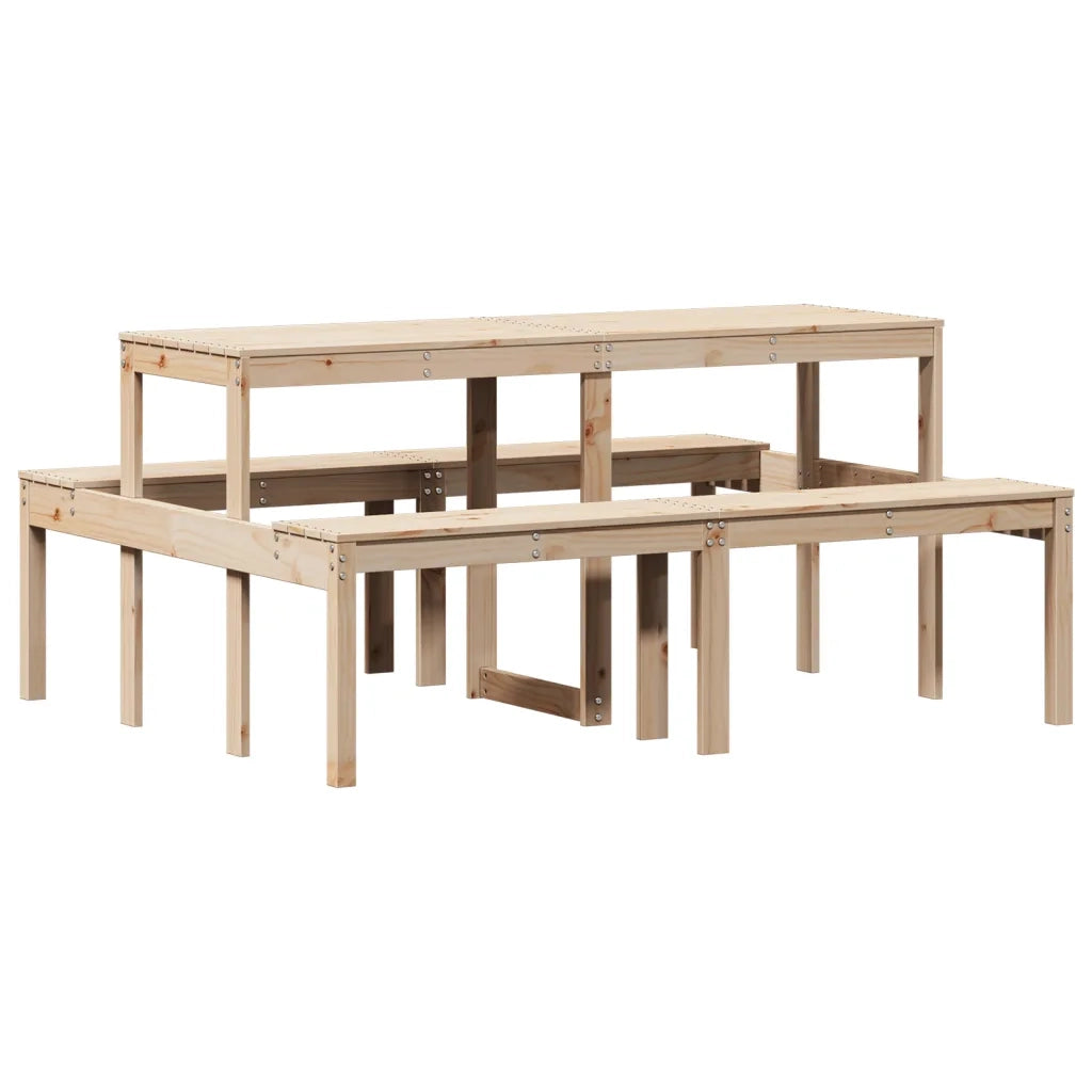 Tavolino da Giardino | Tavolo da Picnic 160x134x75 cm in Legno Massello di Pino