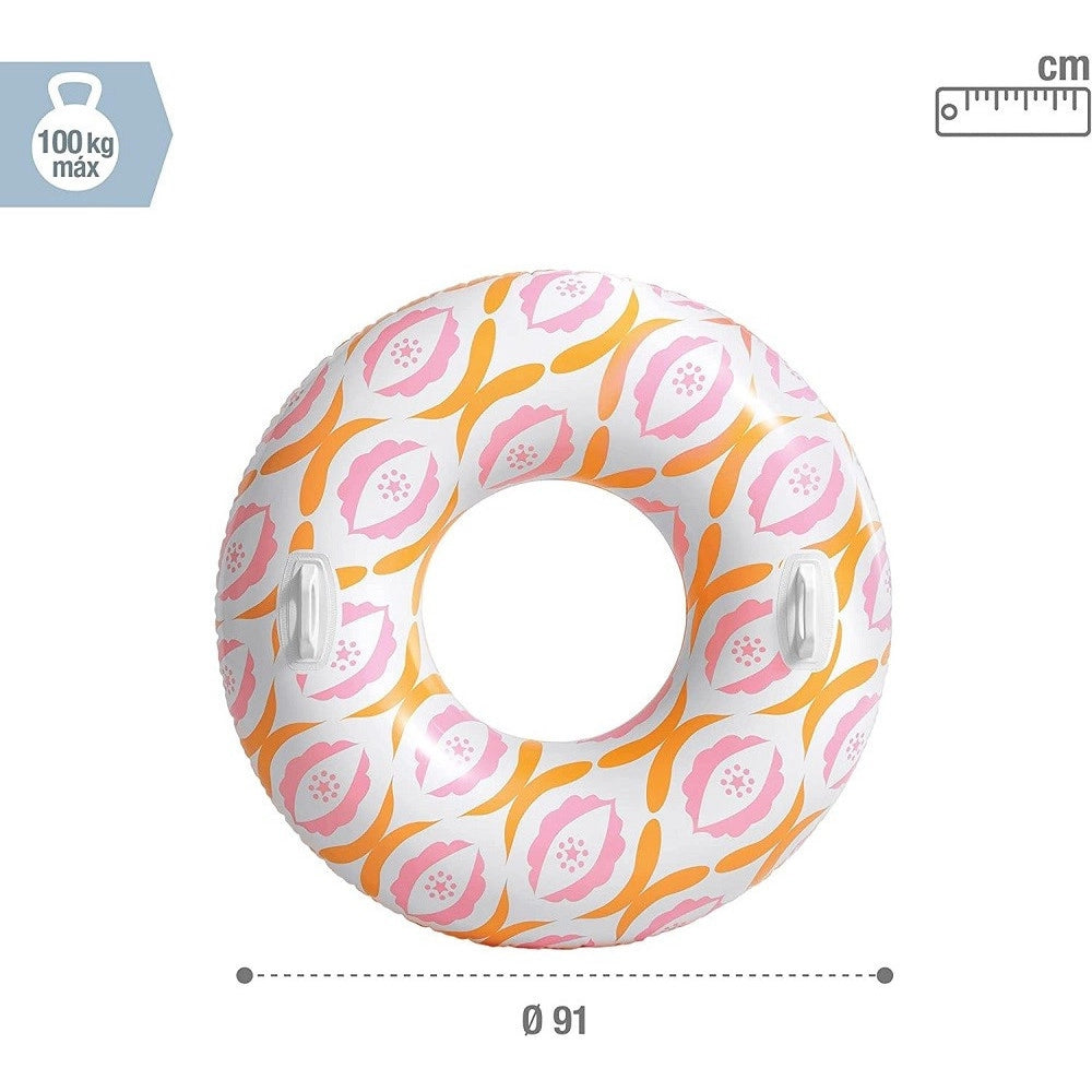 Trade Shop - Ciambella Timeless Con Maniglie 91 Cm Galleggiante Gonfiabile Piscina Mare 56269 -