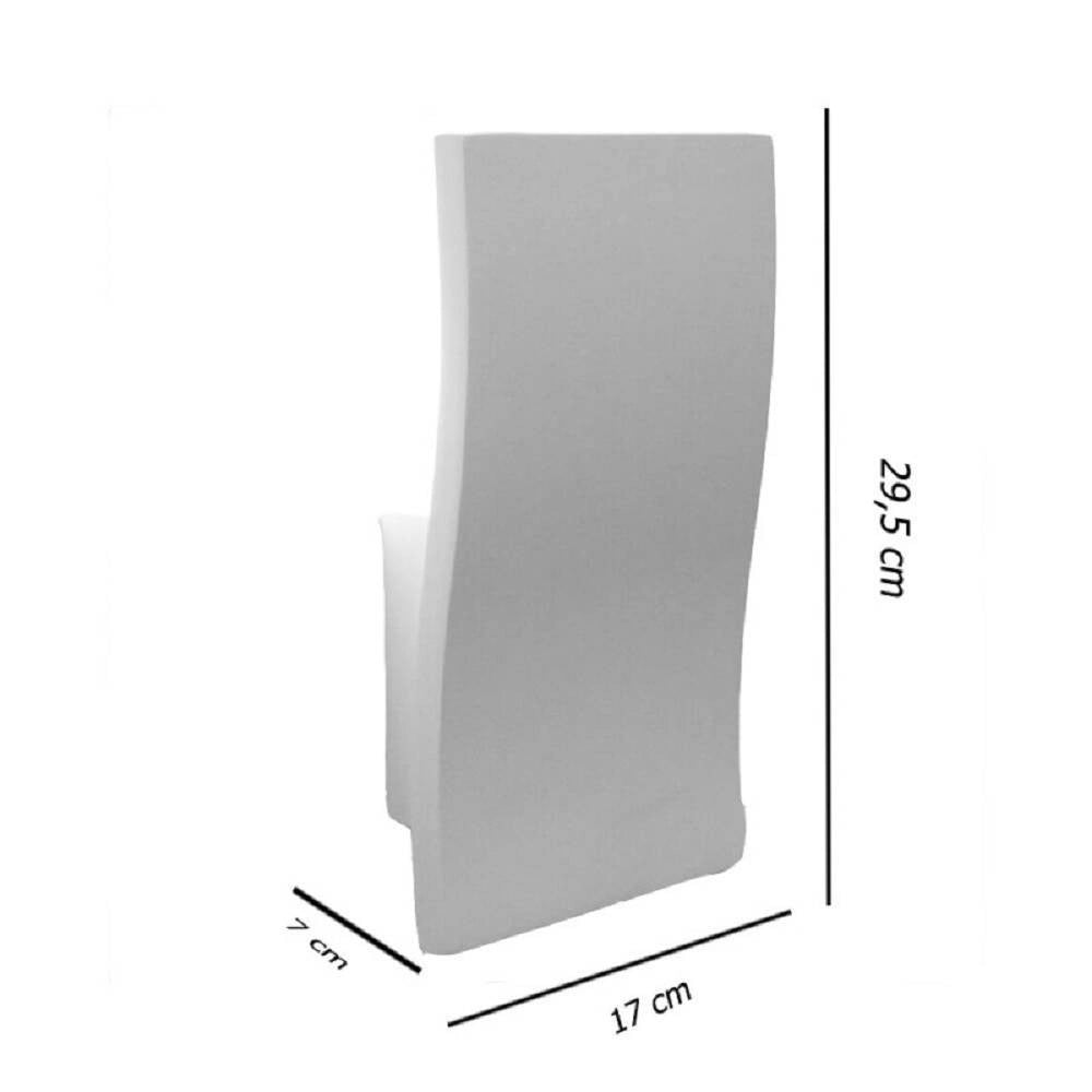 Trade Shop - Applique In Gesso Rettangolare Ondulato Da Parete Verniciabile Attacco E14 Gs-e86 -