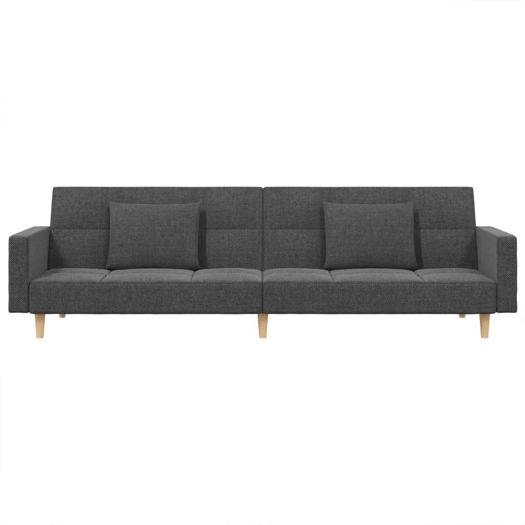 Divano letto | Sof¨¤ letto | Letto singolo a 2 Posti con 2 Cuscini Grigio Chiaro in Tessuto