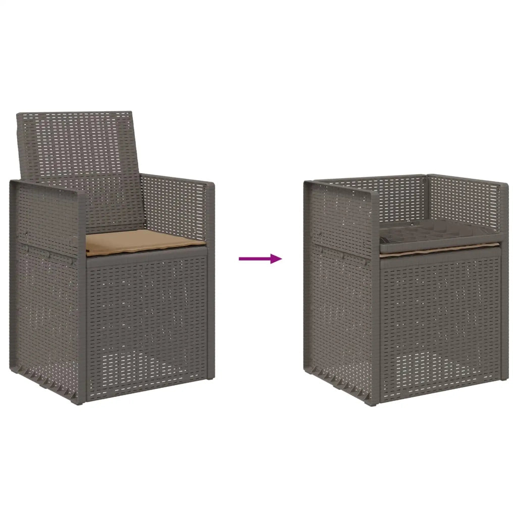 Sedie da pranzo da giardino 2 pcs Grigio chiaro e Tortora PP 8000008