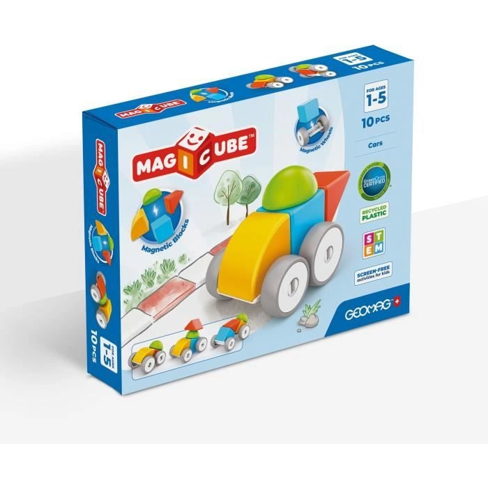 Blocchi magnetici - GEOMAG - Magicube 308 - 10 pezzi - Varie forme - Veicoli - Plastica riciclata