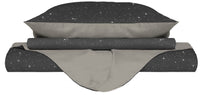 Copripiumino 1 Piazza e Mezzo con Federe Stampato in Microfibra Stars Grigio