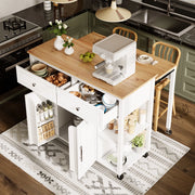 Isola da cucina multifunzionale - Zephmum - Con rotelle, 2 cassetti e freni