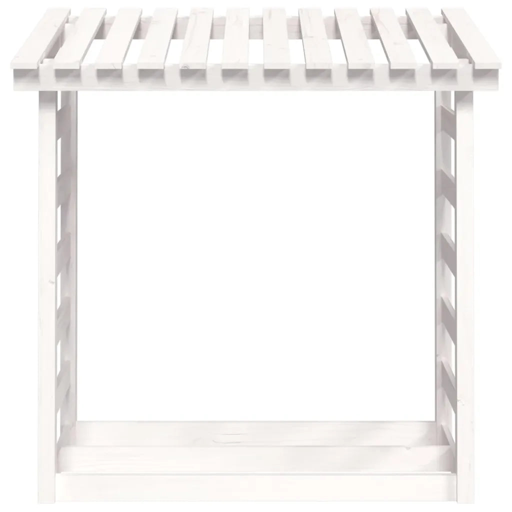 Portalegna Bianco 108x64,5x110 cm in Legno Massello di Pino cod mxl 62444