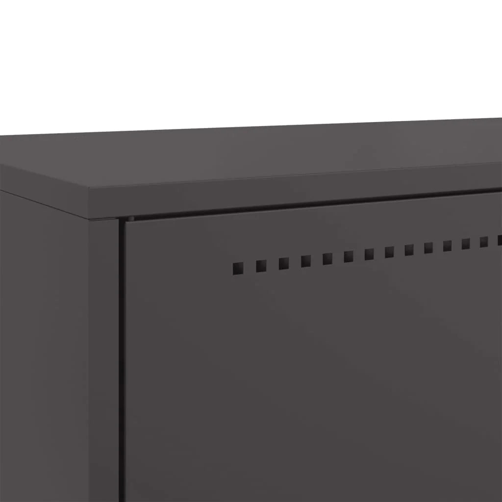 Buffet credenza cassettiera mobiletto mobile contenitore organizer cucina soggiorno salotto alto 68 x 39 x 111,5 cm acciaio nero 02_0034963