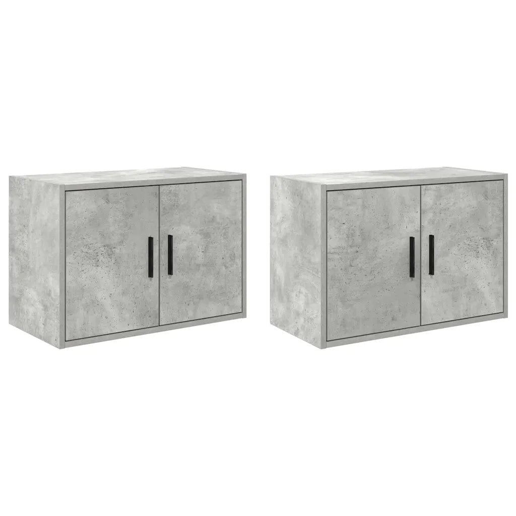 Pensili per Garage 2 pz Grigio Cemento in Legno Multistrato 860650