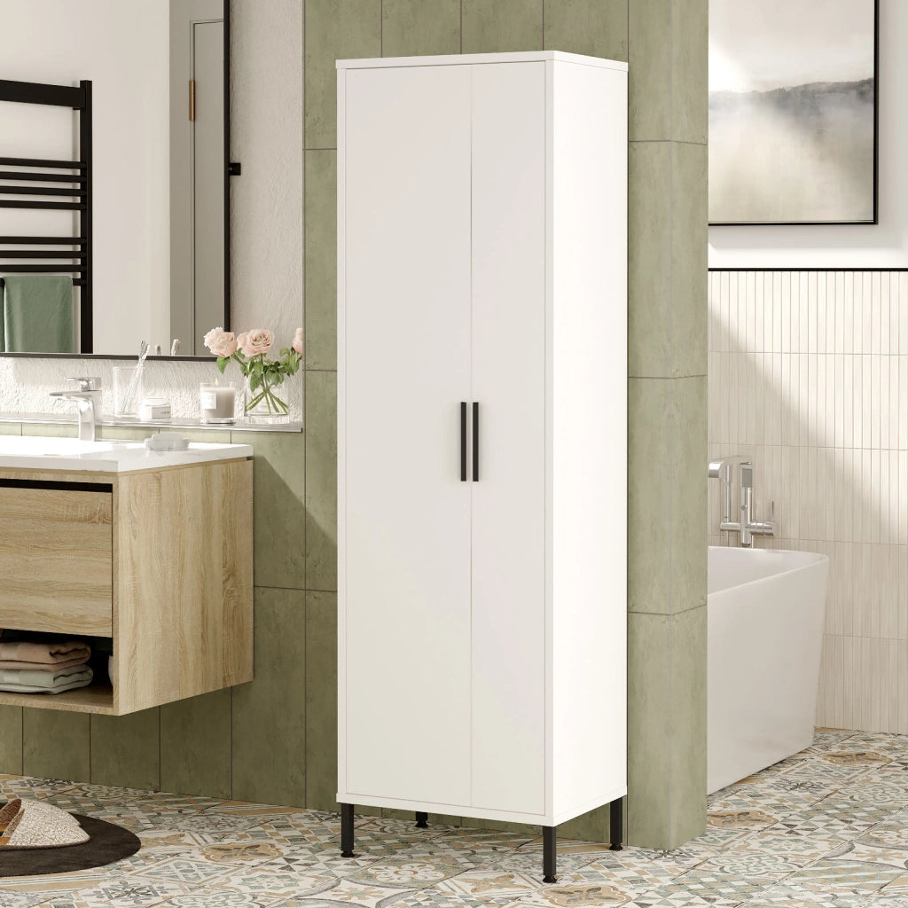 Armadio multifunzionale in legno "Jienna" - 50 x 36 x 165 cm - Bianco