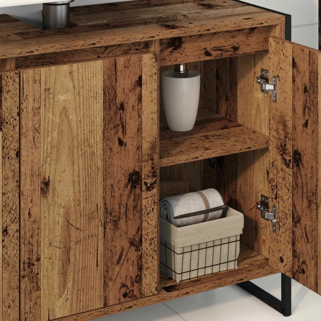 Mobile da Bagno | Armadio da bagno Legno vecchio 90 x 30 x 60 cm Legno multistrato