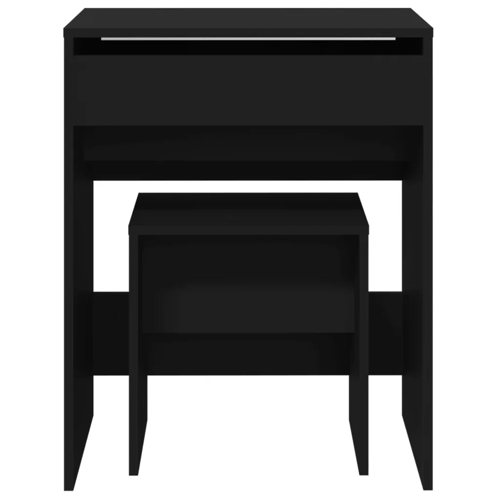 Toeletta e Sgabello Nero 60x40x113,5 cm