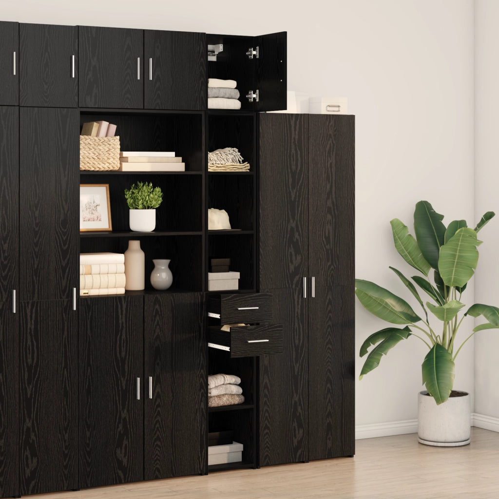 Cabinet slim  Rovere nero 30x42.5x225 cm Legno ingegnerizzato
