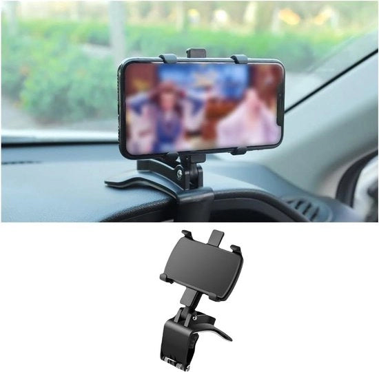 Retrovisore video con registrazione, braccio di regolazione 360° per smartphone in auto con GPS, supporto universale multifunzionale.