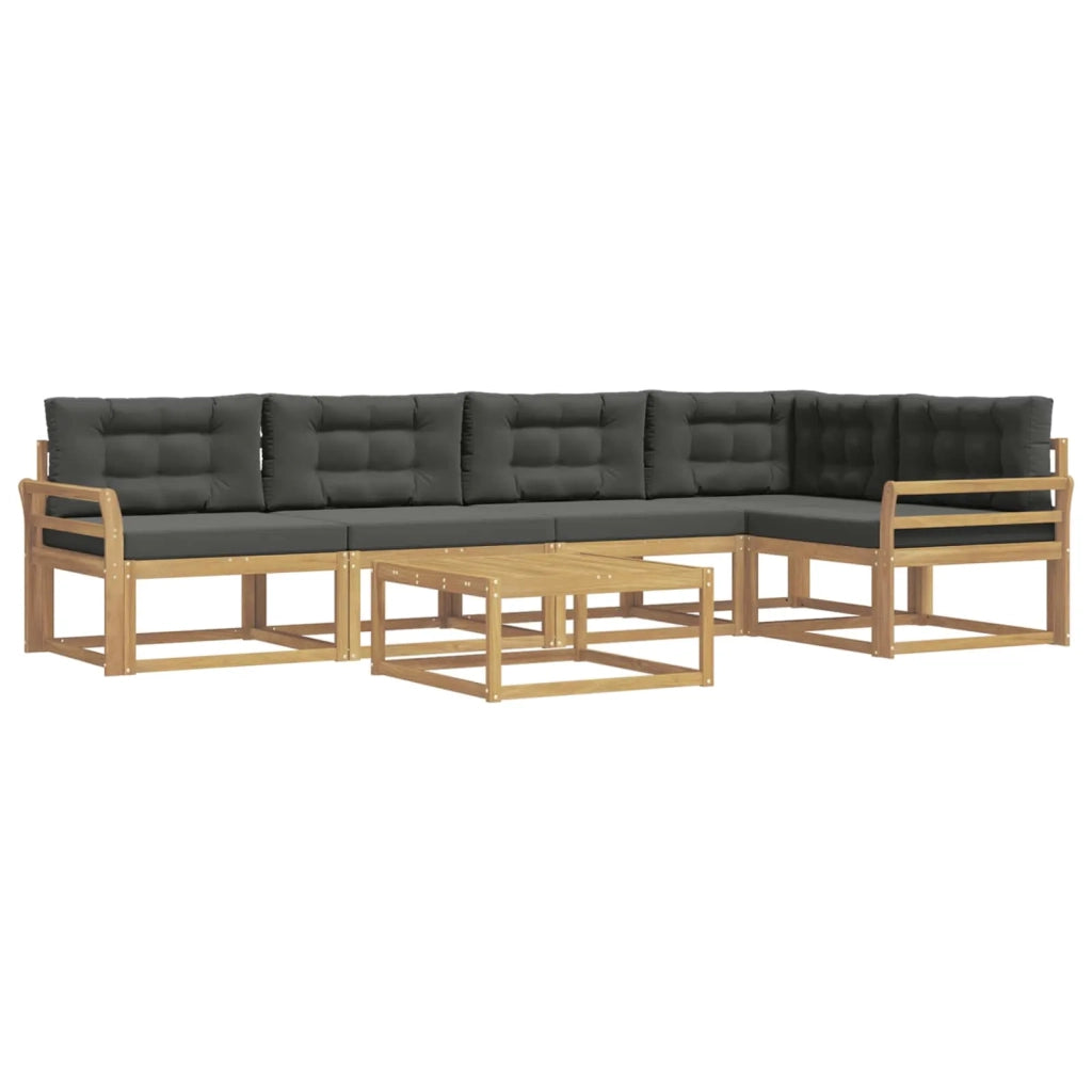 Set di divani da esterno 6 pz Bianco e Antracite Poliestere 3386481