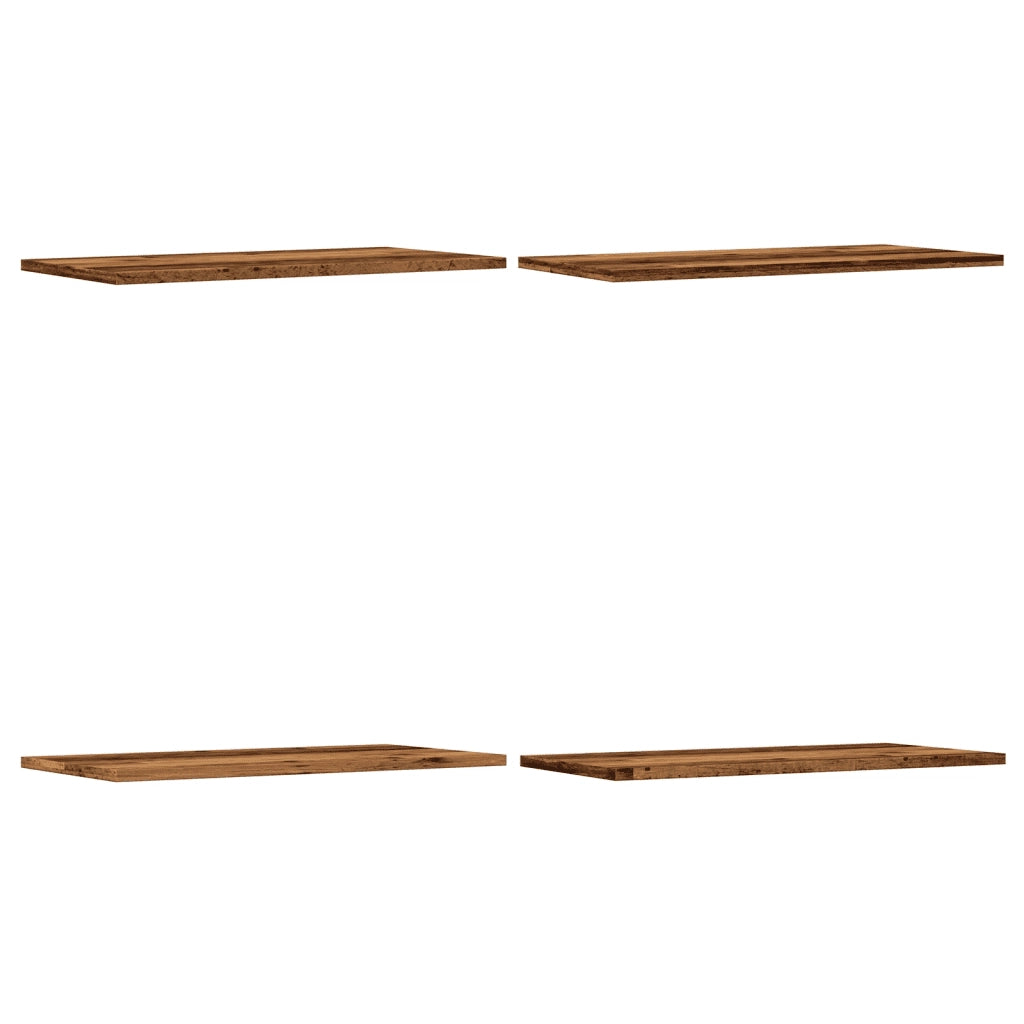 Mensole a Parete 4 pz Legno Antico 60x30x1,5 cm in Truciolato 856299