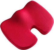 Cuscino per sedia da ufficio, cuscino per sedia gaming, cuscino per auto, cuscino a forma di U extra grande con schiuma a memoria per alleviare dolore alla schiena, coccygea e ischitica (45*35*7cm Mesh ) - Mesh rosso