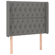 Testiera | Testata ad Orecchio Grigio Scuro 93x16x118/128 cm in Tessuto