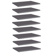 Ripiani per Libreria 8pz Grigio Lucido 40x30x1,5cm Multistrato 805169