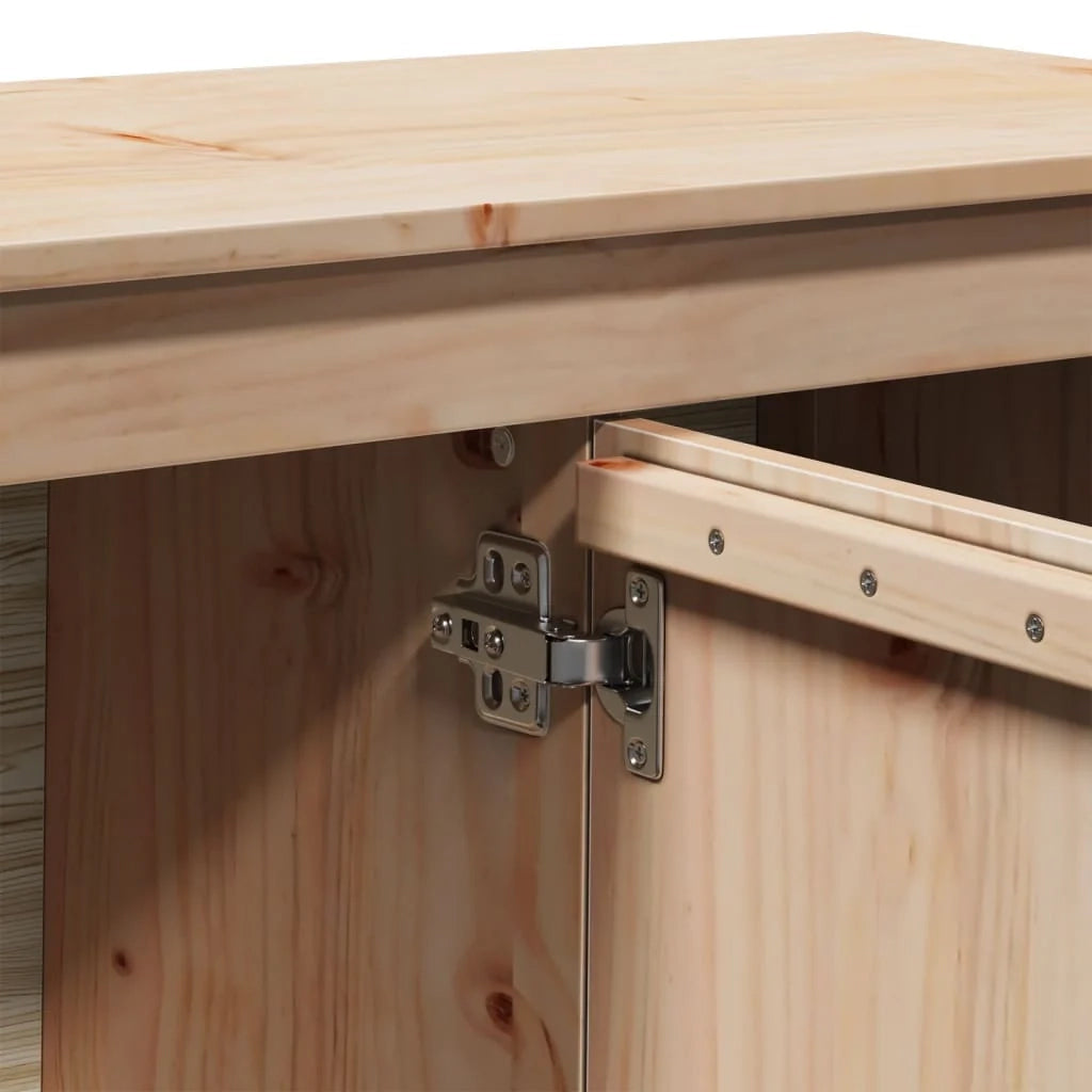 Mobile TV multimediale scaffale TV credenza mobile TV sala da pranzo soggiorno camera da letto 103 x 36,5 x 52 cm legno massello di pino marrone 02_0025625