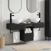 Set di mobili per il bagno 3 pz Nero Legno ingegnerizzato 3405588