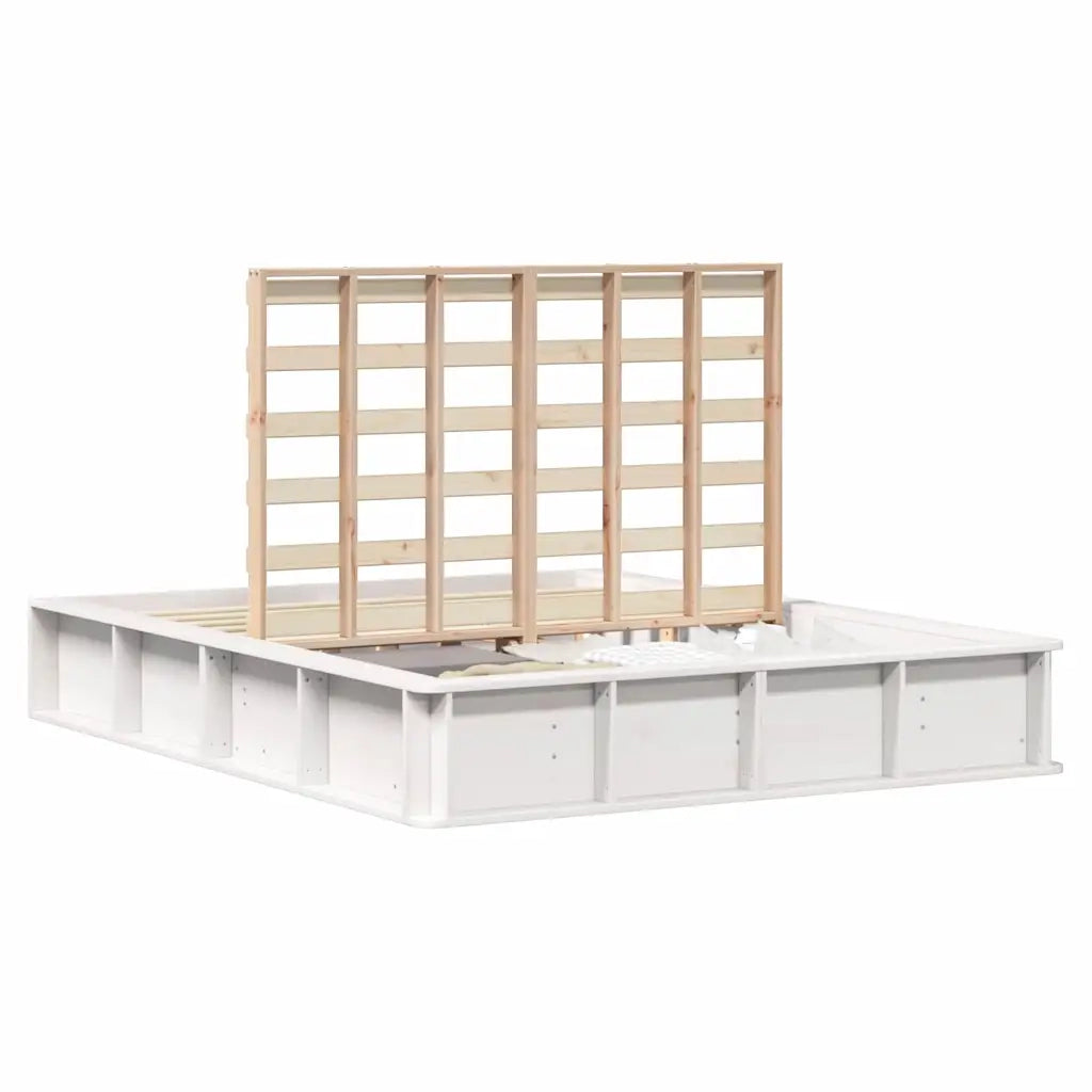 vidaXL Struttura del letto Bianco 210 x 178 x 30 cm Pino massello