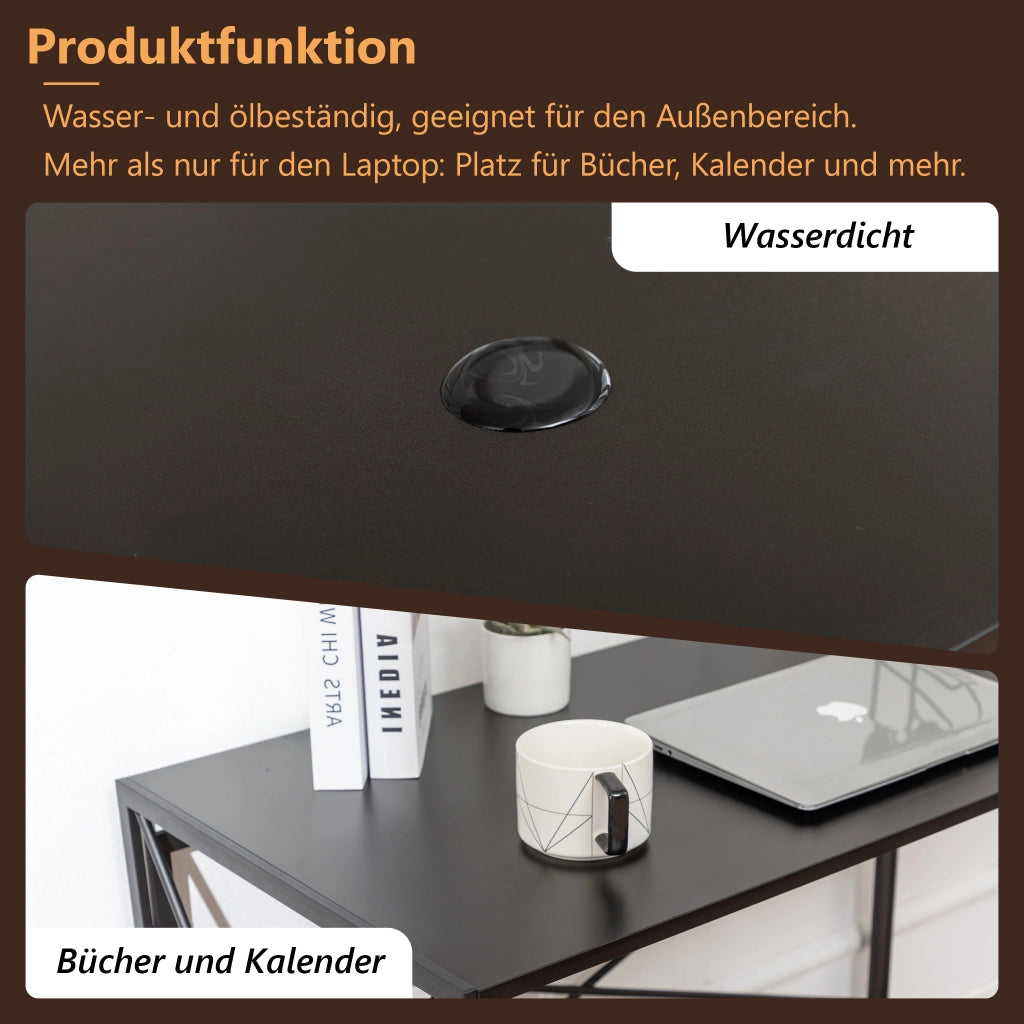 Scrivania pieghevole multifunzionale in MDF e metallo per home office, nera, 99 × 50 × 75 cm