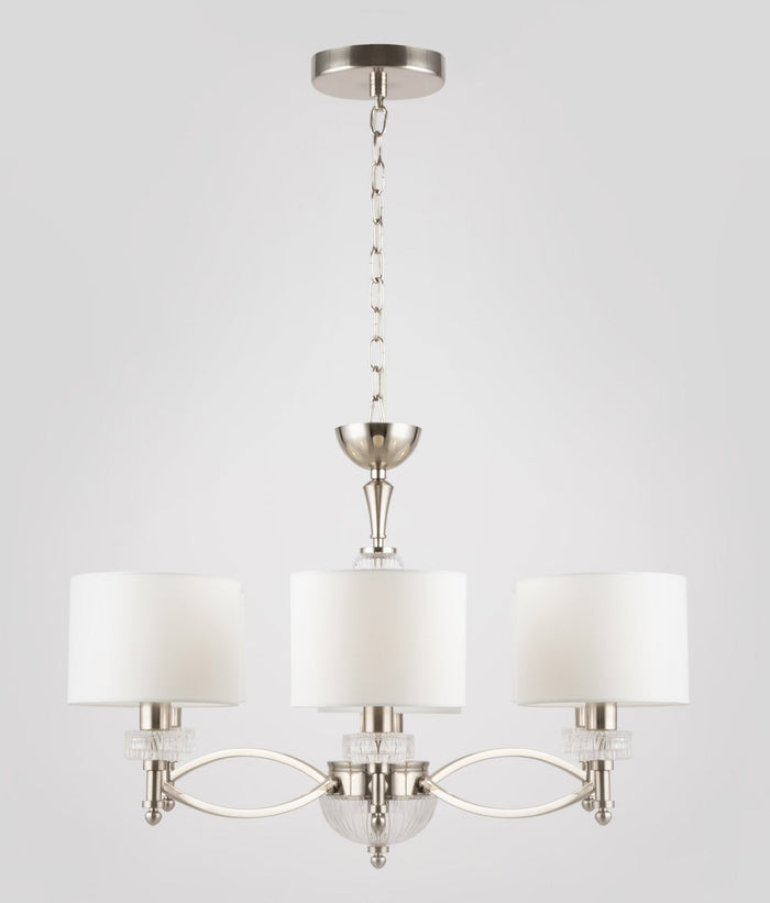 Lampadario Neoclassic in Metallo e Vetro Alicante Nickel