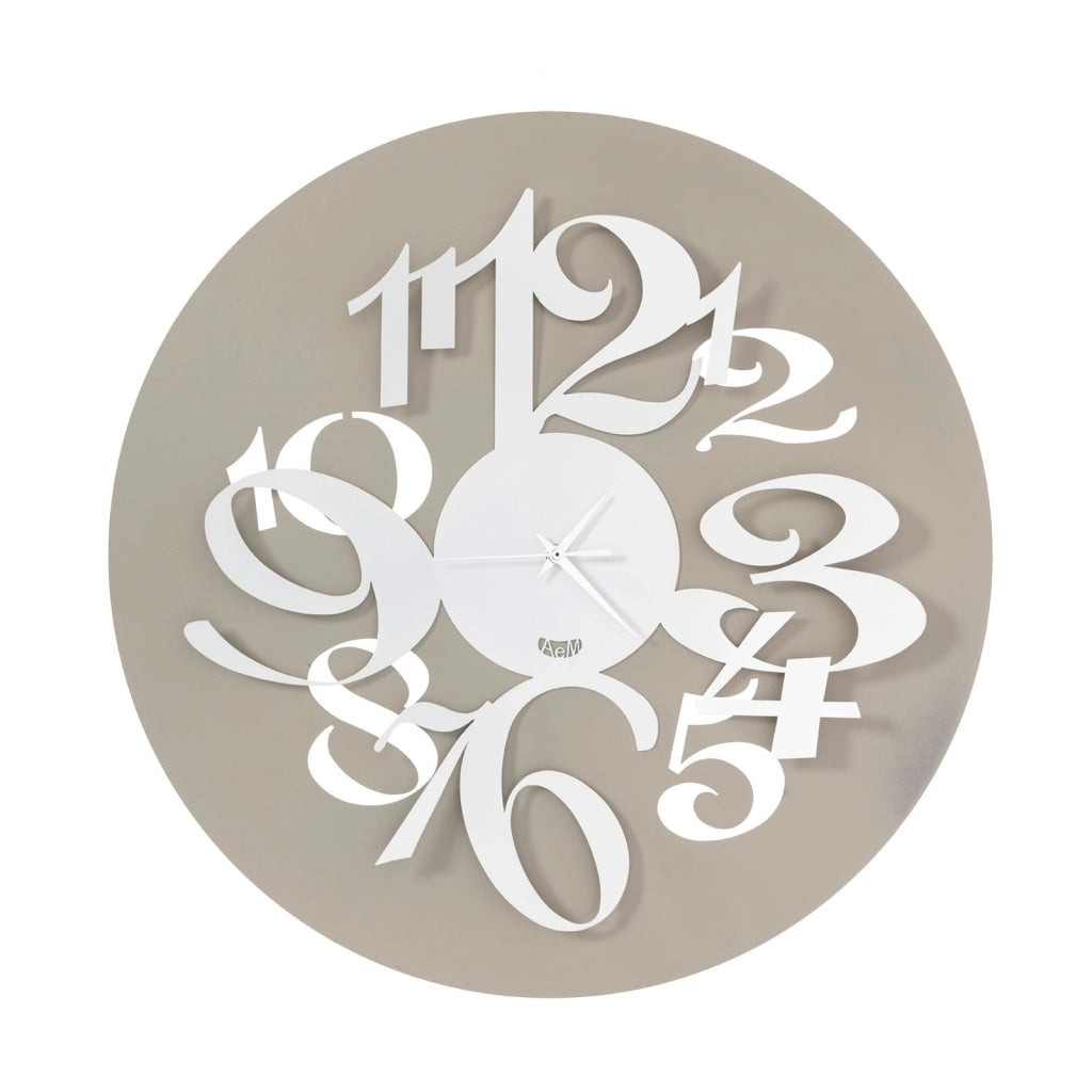 Orologio da parete di design Focus Sabbia e bianco