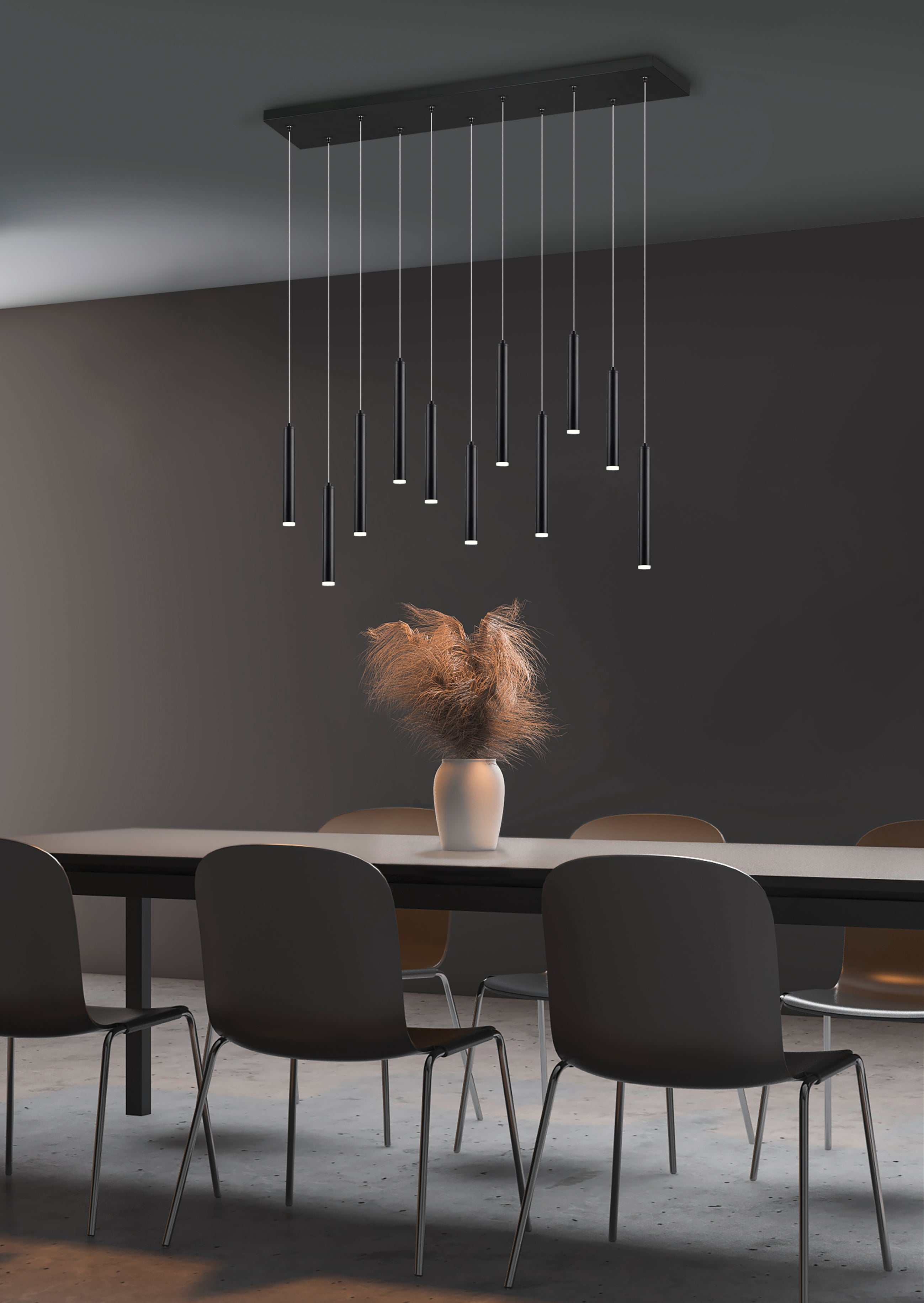 Lampada a Sospensione da Interno a LED in Metallo Nero Opaco