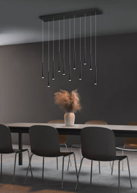 Lampada a Sospensione da Interno a LED in Metallo Nero Opaco