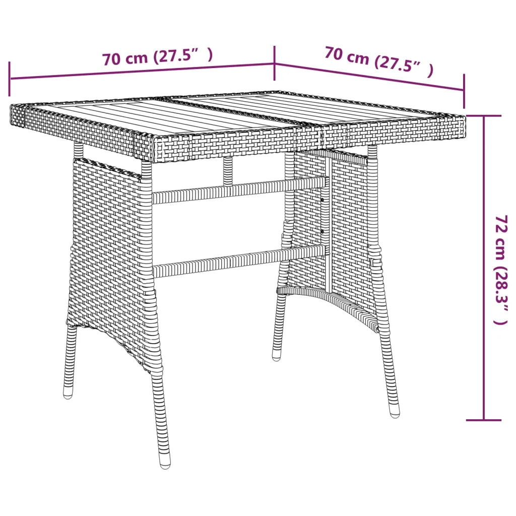 Set da Pranzo per Giardino 5 pz in Polyrattan Nero 3120091