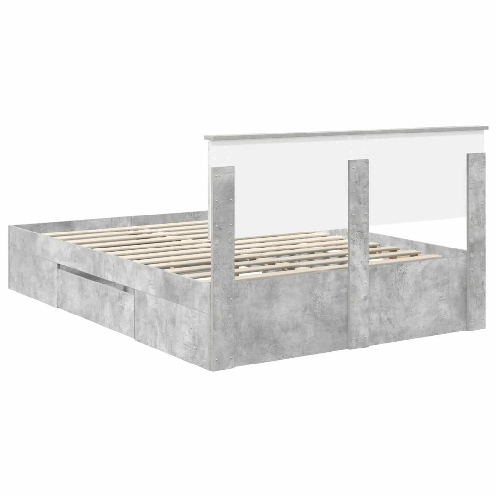 Struttura del letto con testiera Grigio cemento 150 x 200 cm 3408749