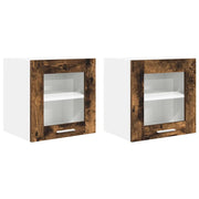 Armadio pensile | Mobile da Cucina con porta 2 pz Rovere fum¨¦ 40 x 31 x 40 cm