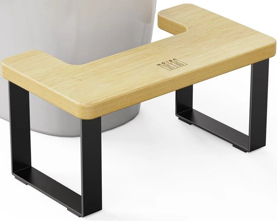 Toiletkruk per adulti - 7 pollici, 18 cm, 7 inch, houten toiletkruk, antislip, voetenbank, hurkend toiletpot, per adulti e bambini (nero)