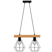 Lampada a sospensione Luminex Vastra legno 2xE27 46cm