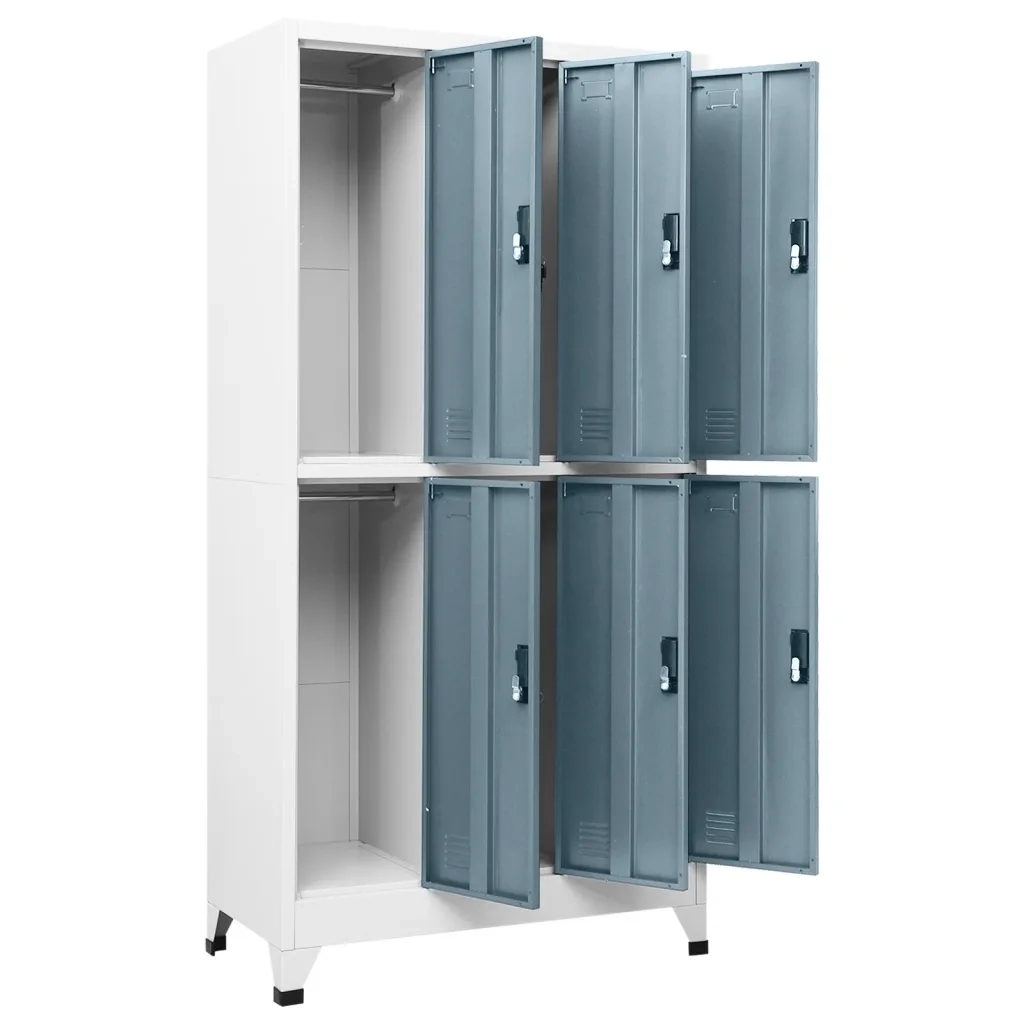 Armadietto Grigio Chiaro e Scuro 90x45x180 cm in Acciaio cod mxl 42117