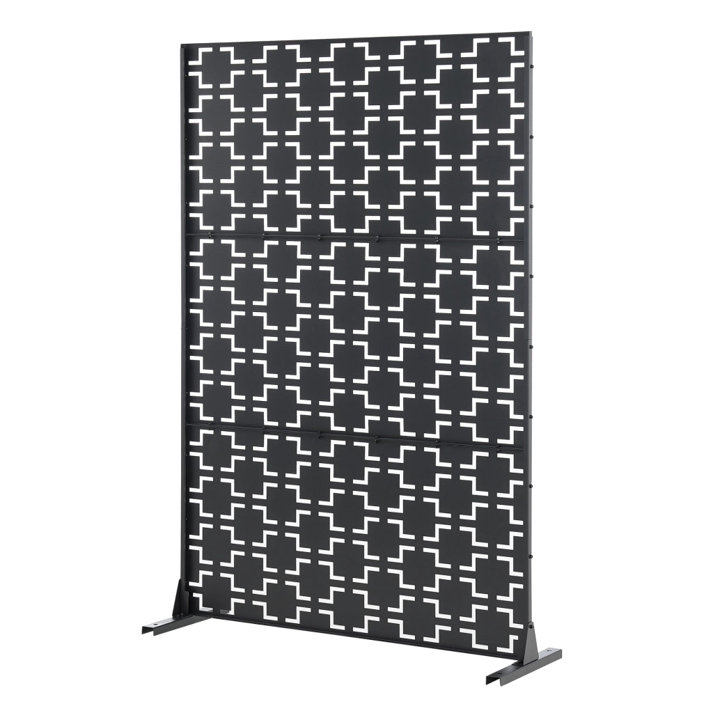 Pannello Divisorio Basciano Struttura Traforata in Acciaio 180 x 120 cm Nero casa.pro