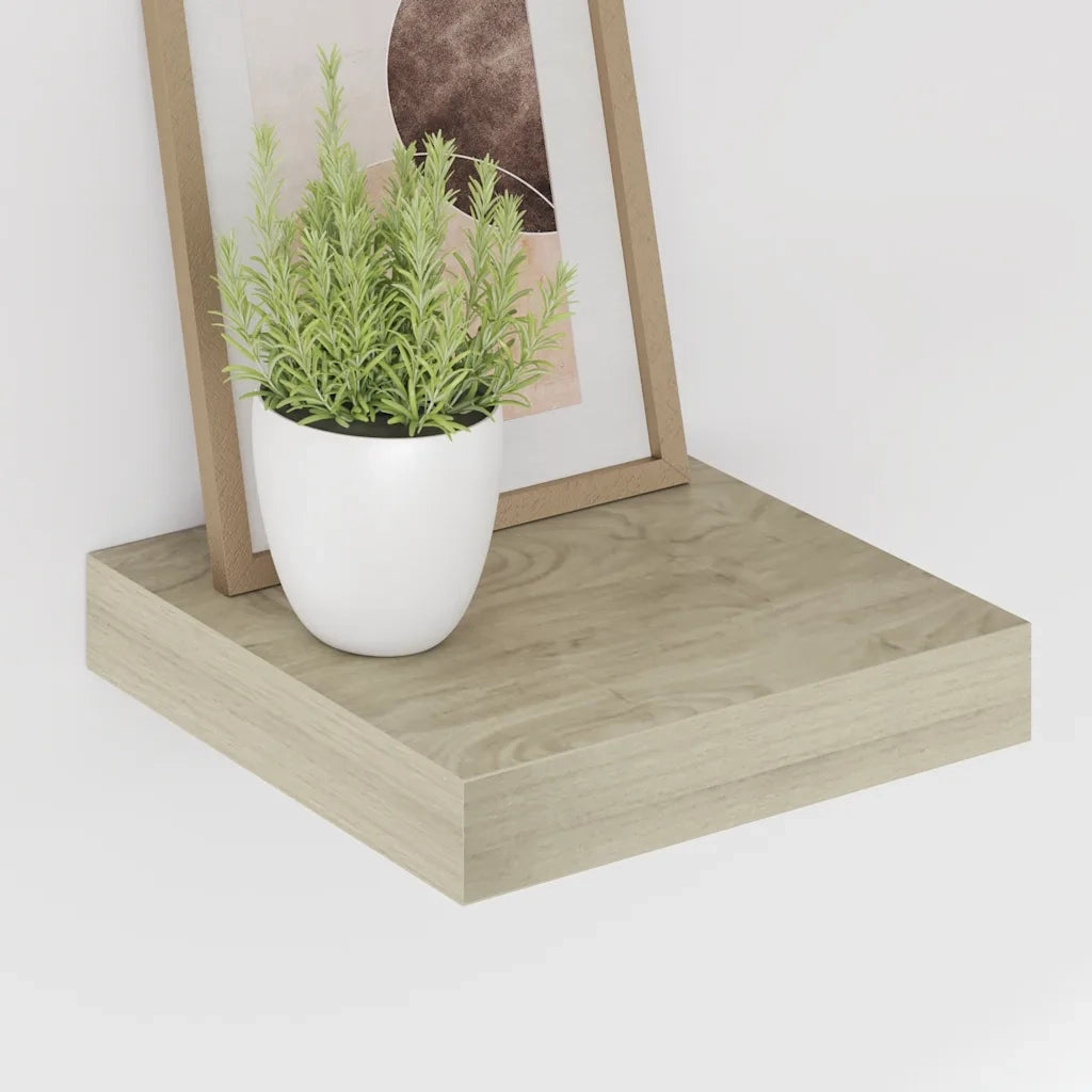 Scaffali a Parete 2 pz Rovere 23x23,5x3,8 cm in MDF 323866