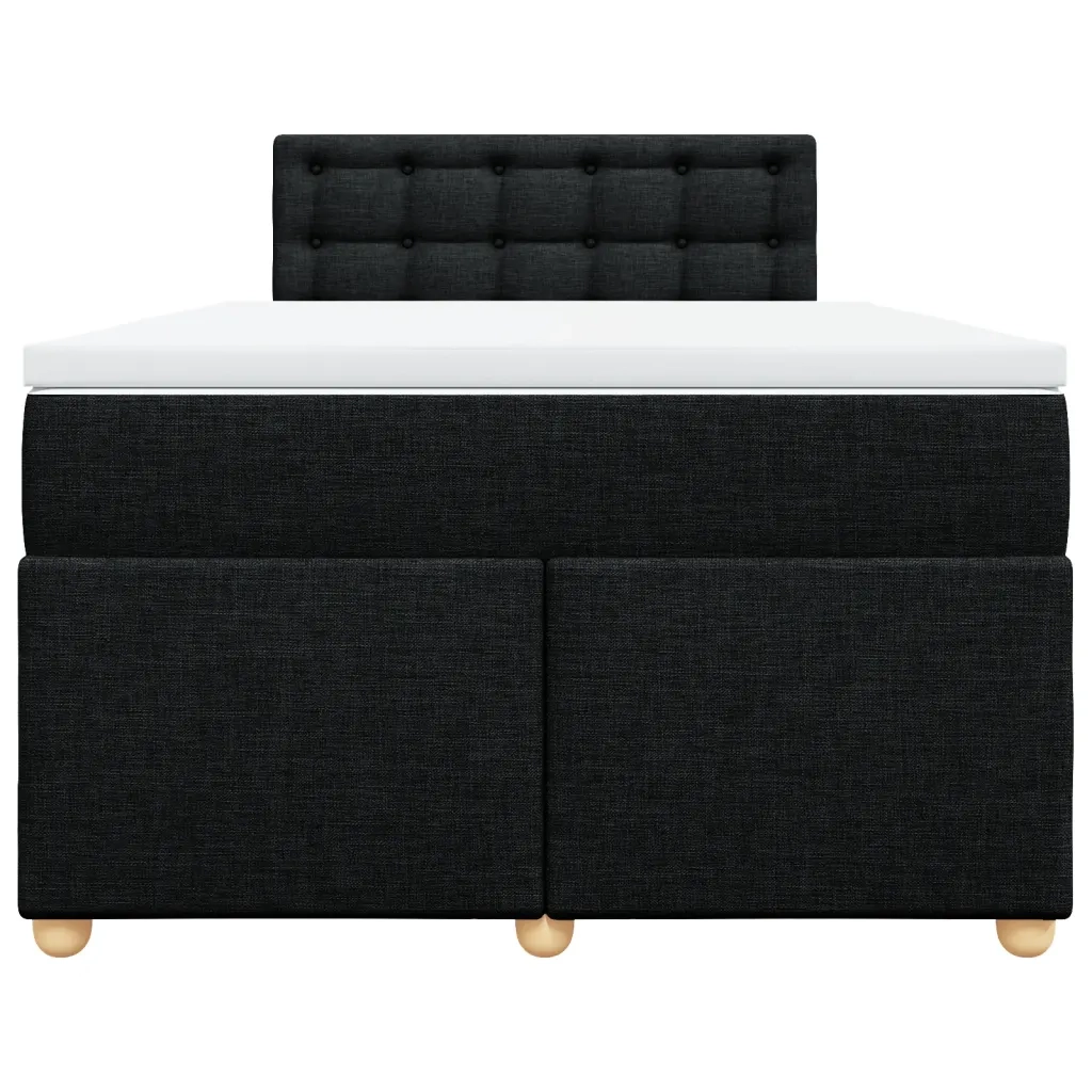 Giroletto a Molle con Materasso Nero 120x200 cm in Tessuto