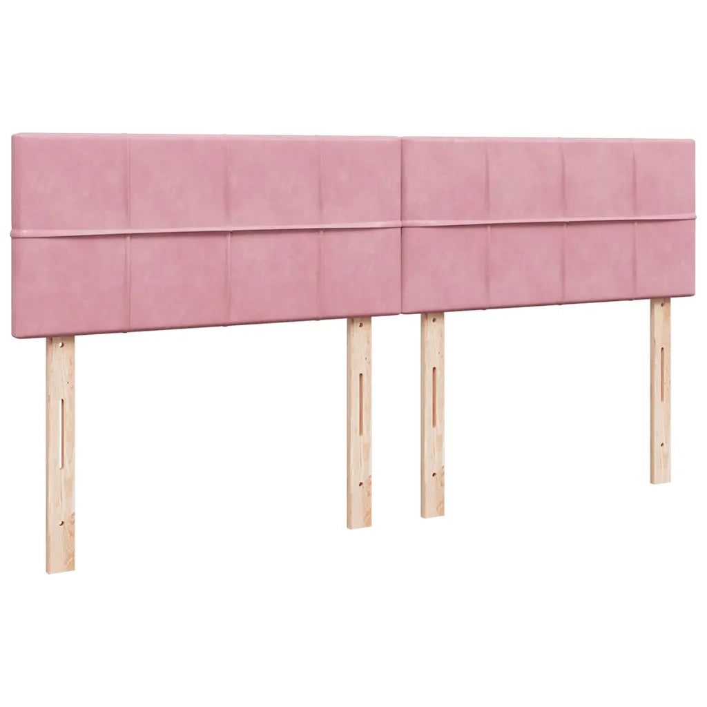 Struttura Letto Pouf con Materassi Rosa 200x200 cm Velluto
