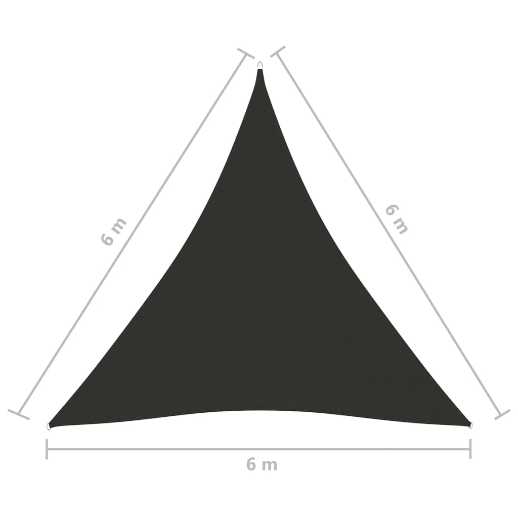 Vela ombreggiante/ombrellone triangolare 6 x 6 x 6 m in tessuto Oxford antracite 02_0009944