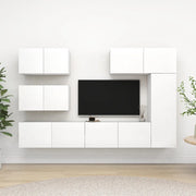 Set di Mobili Porta TV 6 pz Bianco in Legno Multistrato 3078715