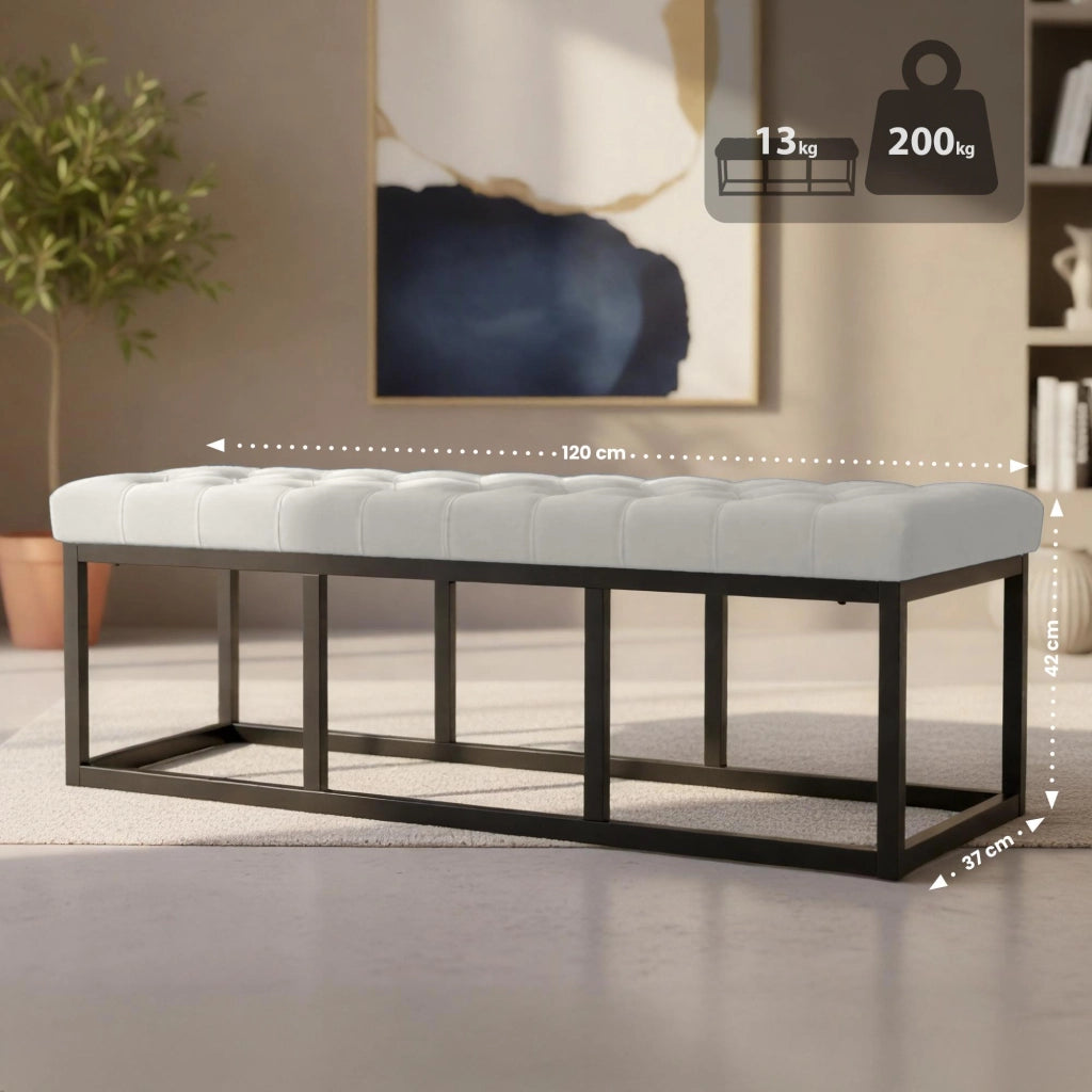 Panca Polson Velluto Nero 120 cm 3